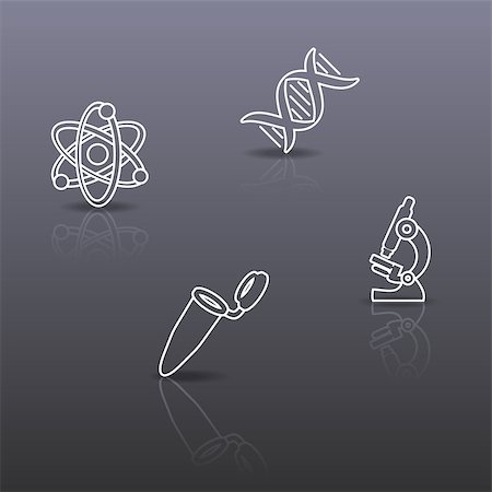 Grey background with thin line biology science icons Stock Photo - Budget Royalty-Free & Subscription, Code: 400-08045606