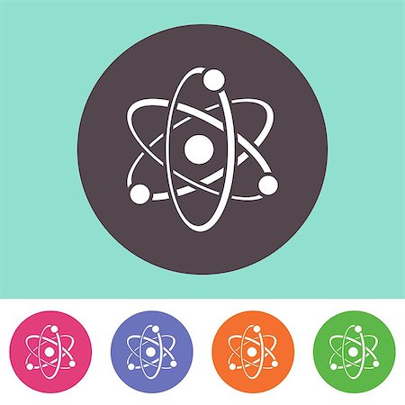 electrón - Single vector atom icon on round colorful buttons Foto de stock - Super Valor sin royalties y Suscripción, Código: 400-08045613
