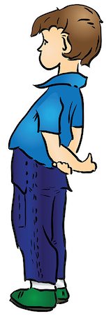 simsearch:400-08405101,k - Cartoon boy in blue trousers and a blue shirt. Vector illustration. Stock Photo - Budget Royalty-Free & Subscription, Code: 400-08045688