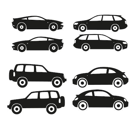 Set of vector cars silhouette, black Stock Photo - Budget Royalty-Free & Subscription, Code: 400-08045725