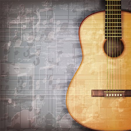 simsearch:400-08507108,k - abstract grunge gray music background with acoustic guitar Photographie de stock - Aubaine LD & Abonnement, Code: 400-08045844