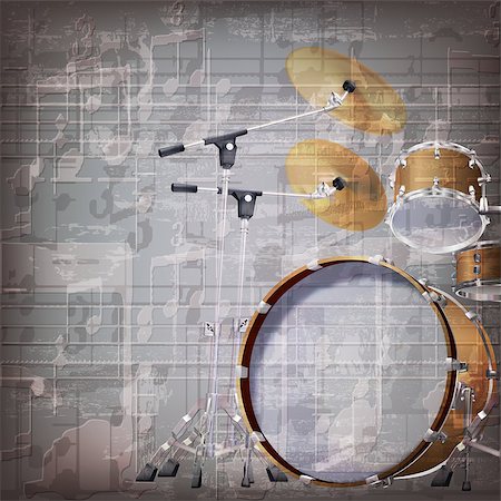 simsearch:400-08507108,k - abstract grunge gray music background with drum kit Photographie de stock - Aubaine LD & Abonnement, Code: 400-08045845