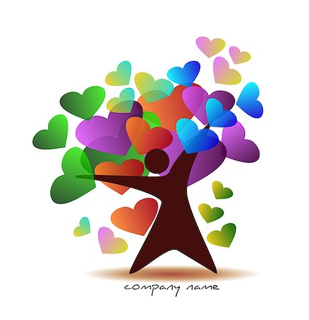 passion fruit - stylized silhouette with colorful hearts Photographie de stock - Aubaine LD & Abonnement, Code: 400-08045955