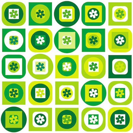 simsearch:400-08977036,k - Green pattern of geometric shapes and flowers Foto de stock - Royalty-Free Super Valor e Assinatura, Número: 400-08045976