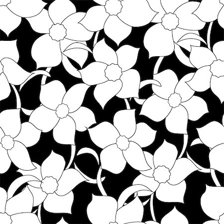 simsearch:400-08043294,k - Flower seamless pattern, vector illlustration, clip-art Stock Photo - Budget Royalty-Free & Subscription, Code: 400-08046192