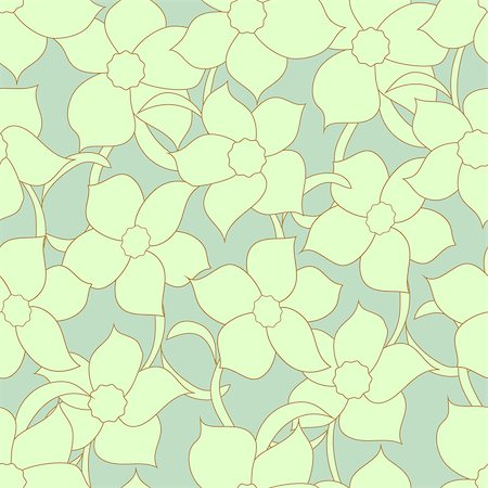 simsearch:400-08043294,k - Flower seamless pattern, vector illlustration, clip-art Stock Photo - Budget Royalty-Free & Subscription, Code: 400-08046193