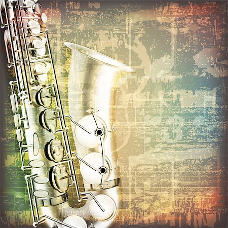 simsearch:400-08507108,k - abstract grunge cracked music symbols vintage background with saxophone Photographie de stock - Aubaine LD & Abonnement, Code: 400-08046201