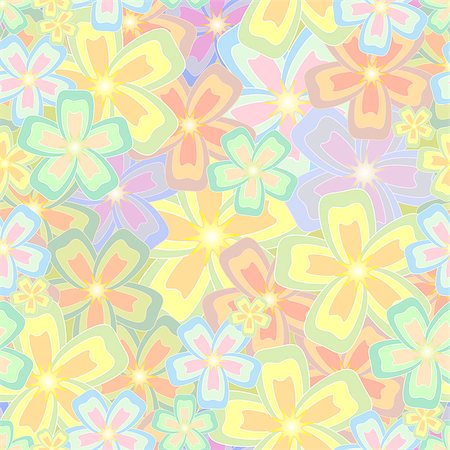 simsearch:400-08043294,k - Flower seamless pattern, vector illlustration, clip-art Stock Photo - Budget Royalty-Free & Subscription, Code: 400-08046258