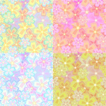 simsearch:400-08043294,k - set of flower seamless pattern, vector illustration, clip-art Stock Photo - Budget Royalty-Free & Subscription, Code: 400-08046261