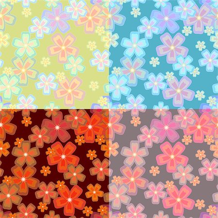 simsearch:400-08043294,k - set of flower seamless pattern, vector illustration, clip-art Stock Photo - Budget Royalty-Free & Subscription, Code: 400-08046262