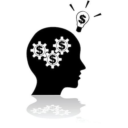 simsearch:400-09009327,k - Concept illustration showing a person thinking about money having a financial related idea Fotografie stock - Microstock e Abbonamento, Codice: 400-08046322