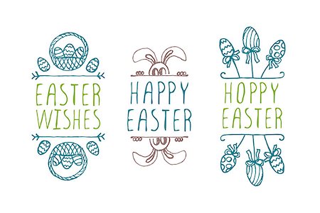 Set of hand-sketched easter typographic elements. Suitable for print and web Stock Photo - Budget Royalty-Free & Subscription, Code: 400-08046391