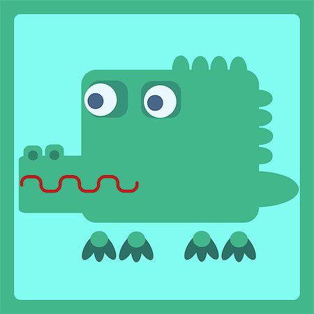 crocodile stylized cartoon animal icon. Baby style Stock Photo - Budget Royalty-Free & Subscription, Code: 400-08046555