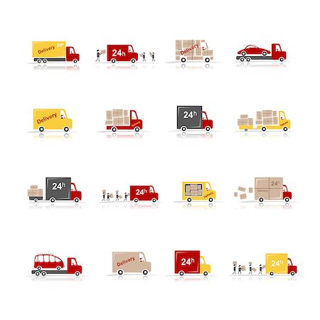 simsearch:400-08319131,k - Delivery, set of 16 cars for your design. Vector illustration Stock Photo - Budget Royalty-Free & Subscription, Code: 400-08046689