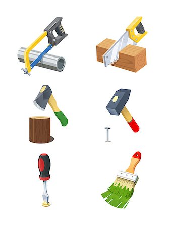 simsearch:640-02950998,k - Tools. Set of vector icon. Eps10 vector illustration. Isolated on white background Stock Photo - Budget Royalty-Free & Subscription, Code: 400-08046713
