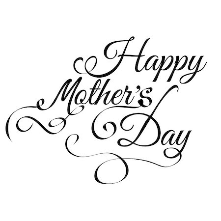 Vector illustration of Happy Mothers's Day vintage lettering background, Isolated on white background Stock Photo - Budget Royalty-Free & Subscription, Code: 400-08046866