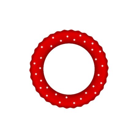 Red pool ring with white dots on white background Stock Photo - Budget Royalty-Free & Subscription, Code: 400-08046991