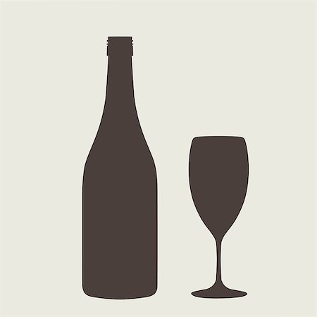wine bottle sign set with wineglass eps 10 vector illustration Stock Photo - Budget Royalty-Free & Subscription, Code: 400-08047089