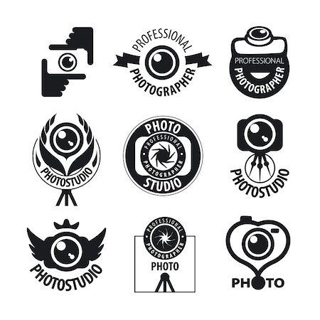 fashion show paparazzi - big set of vector logos for professional photographer Stock Photo - Budget Royalty-Free & Subscription, Code: 400-08047132