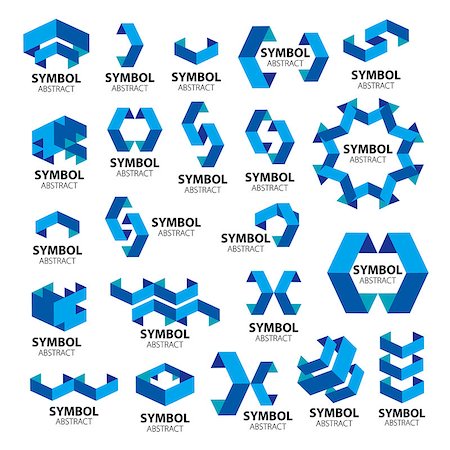 biggest collection of vector logos of geometric modules Stock Photo - Budget Royalty-Free & Subscription, Code: 400-08047144