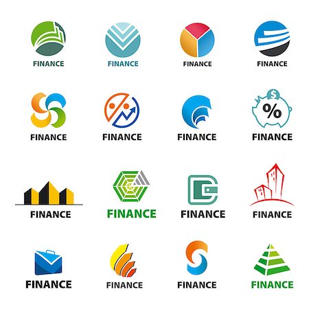 simsearch:400-07549364,k - large collection of of vector logos Finance Stock Photo - Budget Royalty-Free & Subscription, Code: 400-08047153