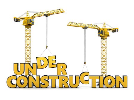 plane underneath - 3d illustration of cranes building text under construction Foto de stock - Super Valor sin royalties y Suscripción, Código: 400-08047183