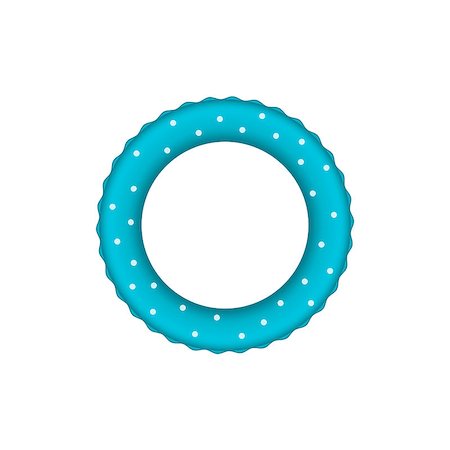Blue pool ring with white dots on white background Stock Photo - Budget Royalty-Free & Subscription, Code: 400-08047238