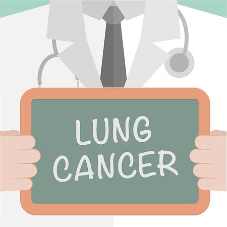 risk of death vector - minimalistic illustration of a doctor holding a blackboard with Lung Cancer text, eps10 vector Stock Photo - Budget Royalty-Free & Subscription, Code: 400-08047306
