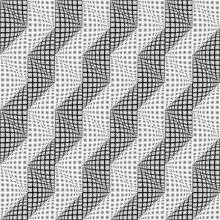 simsearch:400-07631338,k - Design seamless monochrome warped zigzag pattern. Abstract convex textured background. Vector art. No gradient Stockbilder - Microstock & Abonnement, Bildnummer: 400-08047481