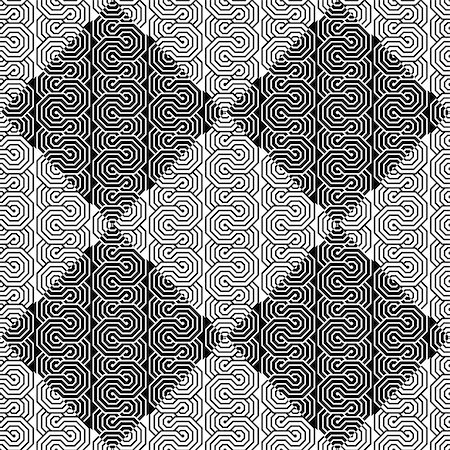 simsearch:400-08050029,k - Design seamless monochrome zigzag geometric pattern. Abstract diamond background. Vector art Fotografie stock - Microstock e Abbonamento, Codice: 400-08047482