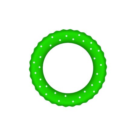Green pool ring with white dots on white background Stock Photo - Budget Royalty-Free & Subscription, Code: 400-08047494