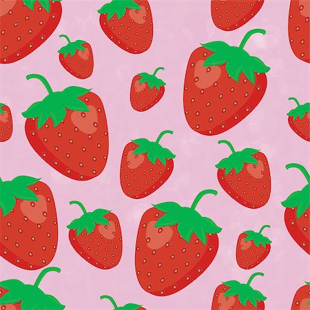 simsearch:400-09108602,k - Seamless pattern of strawberries - vector illustration Stock Photo - Budget Royalty-Free & Subscription, Code: 400-08047562