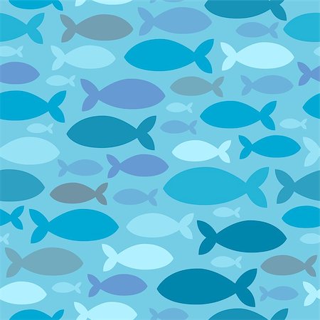simsearch:400-08043408,k - Seamless background fish silhouettes - eps10 vector illustration. Stock Photo - Budget Royalty-Free & Subscription, Code: 400-08047786