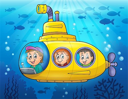 Submarine theme image 3 - eps10 vector illustration. Stockbilder - Microstock & Abonnement, Bildnummer: 400-08047793