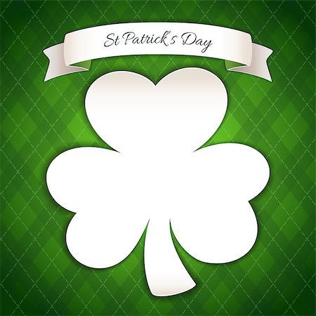 simsearch:400-08039008,k - St Patricks Day Poster with Paper Clover. In the EPS file, each element is grouped separately. Clipping paths included in additional jpg format. Photographie de stock - Aubaine LD & Abonnement, Code: 400-08048099