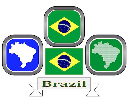 simsearch:400-08048154,k - map button and flag of Brazil symbol on a white background Photographie de stock - Aubaine LD & Abonnement, Code: 400-08048146