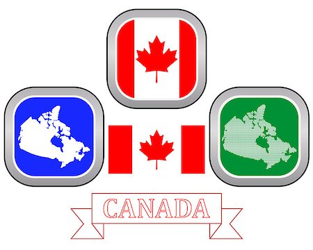 simsearch:400-07985595,k - map button of Canada in different colors on a white background Foto de stock - Super Valor sin royalties y Suscripción, Código: 400-08048147