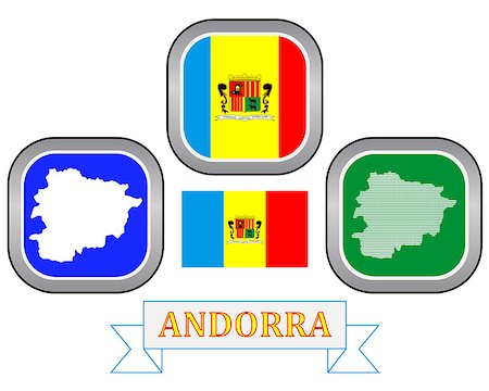 simsearch:400-07976465,k - map button and flag of Andorra symbol on a white background Foto de stock - Royalty-Free Super Valor e Assinatura, Número: 400-08048143