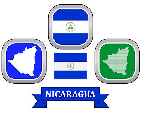 simsearch:400-07983694,k - map button flag and symbol of Nicaragua on a white background Stock Photo - Budget Royalty-Free & Subscription, Code: 400-08048156