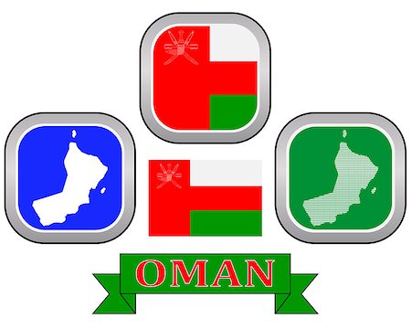 simsearch:400-07837352,k - map button flag and symbol of Oman on a white background Stock Photo - Budget Royalty-Free & Subscription, Code: 400-08048158