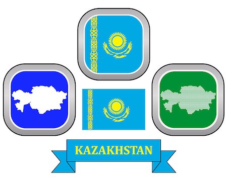 simsearch:400-07985595,k - map button and flag of Kazakhstan symbol on a white background Foto de stock - Super Valor sin royalties y Suscripción, Código: 400-08048153