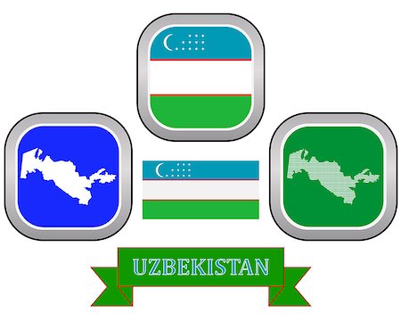 simsearch:400-07983694,k - map button and flag of Uzbekistan symbol on a white background Stock Photo - Budget Royalty-Free & Subscription, Code: 400-08048167