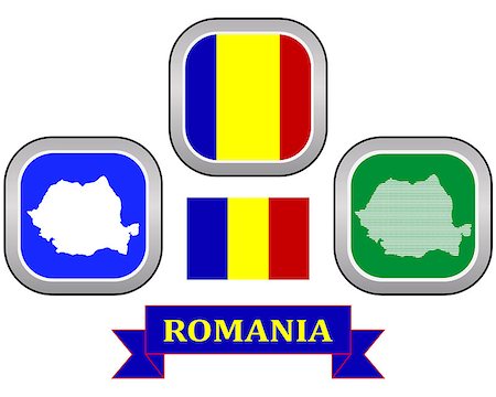 simsearch:400-07976465,k - map button and flag of Romania symbol on a white background Foto de stock - Royalty-Free Super Valor e Assinatura, Número: 400-08048160