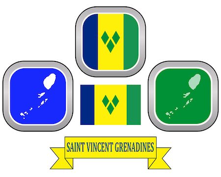 simsearch:400-08048153,k - map button and flag of Saint Vincent and the Grenadines symbol on a white background Foto de stock - Royalty-Free Super Valor e Assinatura, Número: 400-08048161