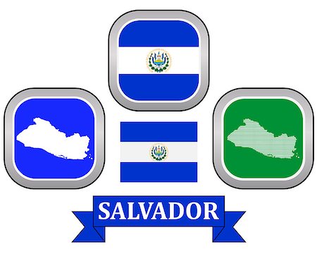 simsearch:400-08291591,k - map button and flag of map Salvador symbol on a white background Stock Photo - Budget Royalty-Free & Subscription, Code: 400-08048162