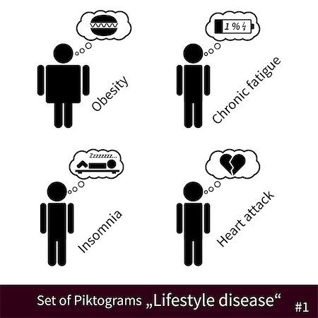 Fully vector Set of Lifestyle disease black pictograms #1 Stock Photo - Budget Royalty-Free & Subscription, Code: 400-08048310