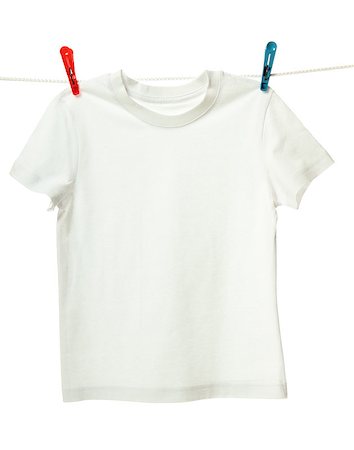 paleka (artist) - White shirt hanging on the clothesline. Image isolated on white background Photographie de stock - Aubaine LD & Abonnement, Code: 400-08048351