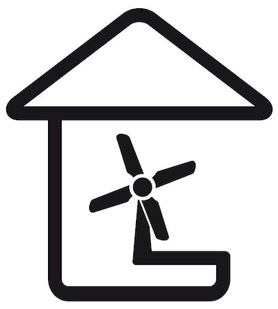 simsearch:400-08045642,k - black symbol in line style with fan in home silhouette Stock Photo - Budget Royalty-Free & Subscription, Code: 400-08048543