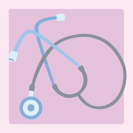 Medical device stethoscope on a neutral background icon symbol Stock Photo - Budget Royalty-Free & Subscription, Code: 400-08048601