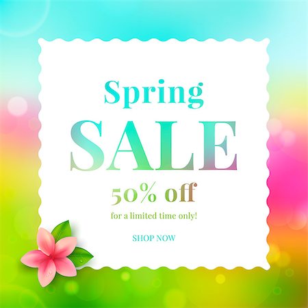 deniskolt (artist) - Colorful banner spring sale with flower. Vector illustration. Foto de stock - Royalty-Free Super Valor e Assinatura, Número: 400-08048684